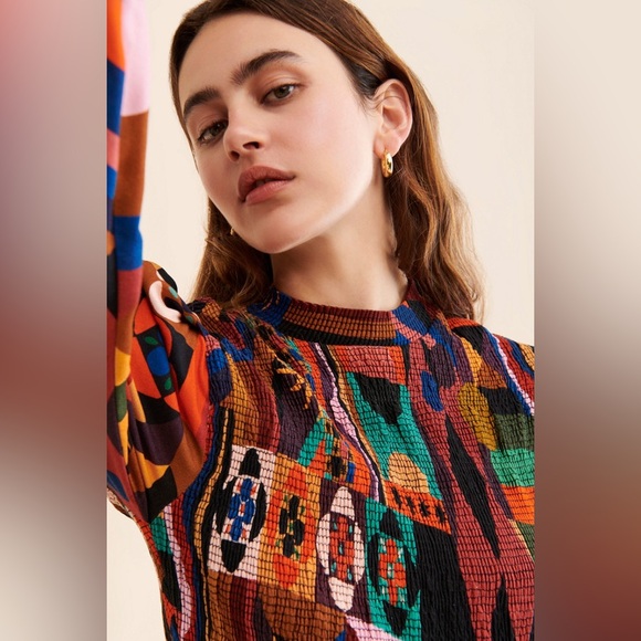 Farm Rio Tropical Smocked Midi Dress - Picture 3 of 6